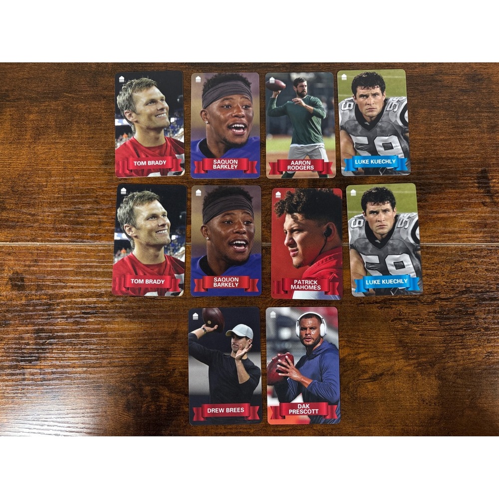 10 Panini NFL Football Cards Lot Tom Brady Patrick Mahomes Saquon Barkley Brees